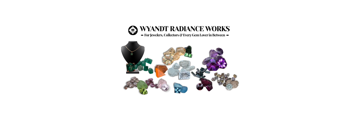 Wyandt Radiance Works logo with jewelry display on a white background